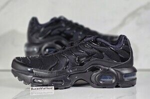 Nike Air Max Plus Triple Black Youth Shoes Size 6Y CD0609-001 Womens 7.5 NEW DS